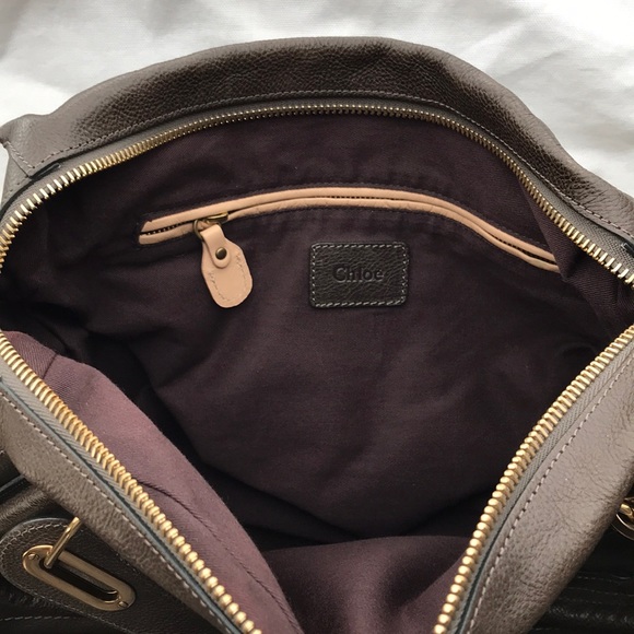 Chloe Dark Grey Leather Large Paraty Bag - Picture 2 of 3